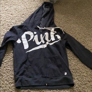 vs pink zip up sweatshirt